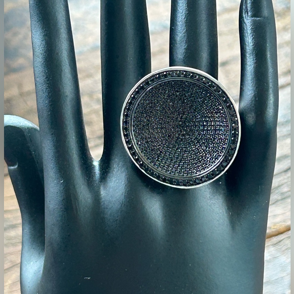 .925 Sterling Black Spinel Statement Ring